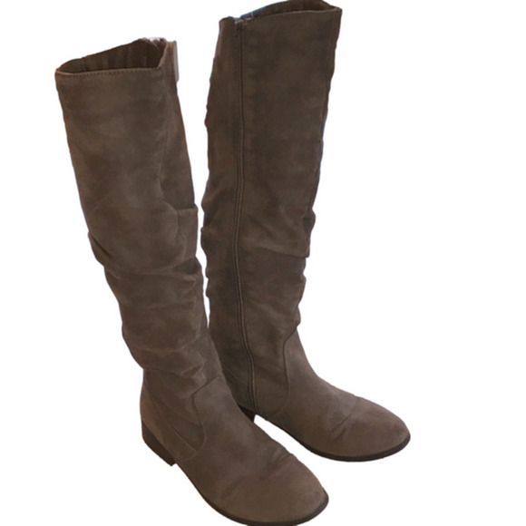 Slouchy Faux Suede Tall Boots in Taupe size 6 - Picture 1 of 9